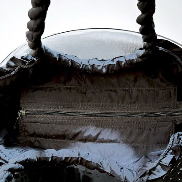 Pashmina Black Fabric Lightweight Handbag with 3D Satin Color Flowers  ***Item: - Picture 3 of 11